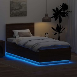 Cadre de lit Chêne brun 90 x 200 cm Bois d'ingénierie 541016541016