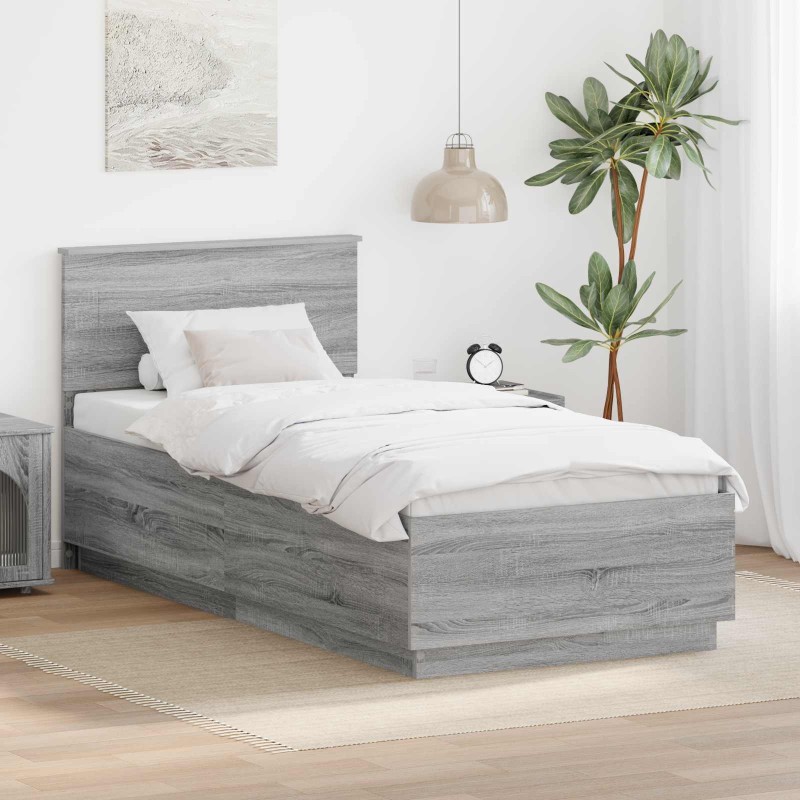 Cadre de lit Gris Sonoma 70 x 190 cm Bois d'ingénierie 541026541026