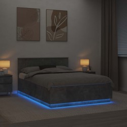 Cadre de lit Gris béton 150 x 200 cm Bois d'ingénierie 541027541027