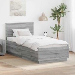 Cadre de lit Gris Sonoma 90 x 190 cm Bois d'ingénierie 541032541032
