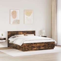 Cadre de lit Chêne fumé 200 x 200 cm Bois d'ingénierie 541033541033