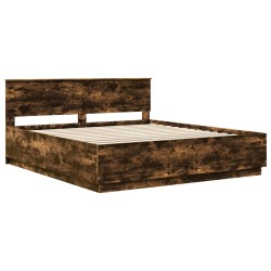 Cadre de lit Chêne fumé 200 x 200 cm Bois d'ingénierie 541033541033