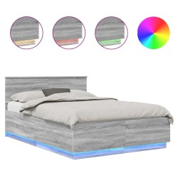 Cadre de lit Gris Sonoma 140 x 200 cm Bois d'ingénierie 541044541044