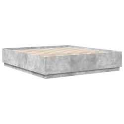 Cadre de lit Gris béton 200 x 200 cm Bois d'ingénierie 541063541063
