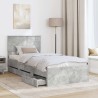 Cadre de lit avec tiroir Gris béton 75 x 190 cm Bois Ingénierie 541065541065