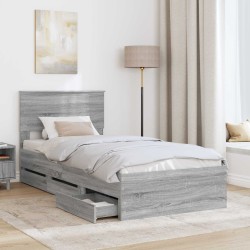 Cadre de lit Gris Sonoma 75 x 190 cm Bois Ingénierie 541067541067