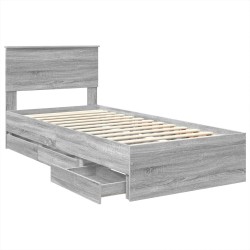 Cadre de lit Gris Sonoma 75 x 190 cm Bois Ingénierie 541067541067