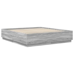 Cadre de lit Gris Sonoma 200 x 200 cm Bois d'ingénierie 541077541077