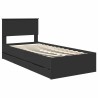 Cadre de lit avec tiroir Noir 75 x 190 cm Bois Ingénierie 541081541081