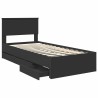 Cadre de lit avec tiroir Noir 75 x 190 cm Bois Ingénierie 541081541081