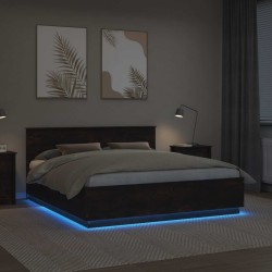 Cadre de lit Chêne fumé 200 x 200 cm Bois d'ingénierie 541085541085