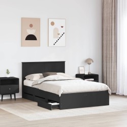 Cadre de lit avec tiroir Noir 120 x 200 cm Bois Ingénierie 541101541101