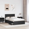 Cadre de lit avec tiroir Noir 120 x 190 cm Bois Ingénierie 541102541102