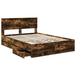 Cadre de lit Chêne fumé 150 x 200 cm Bois Ingénierie 541111541111