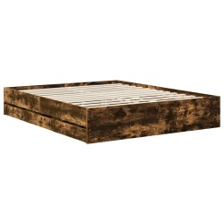 Cadre de lit Chêne fumé 160 x 200 cm Bois Ingénierie 541115541115