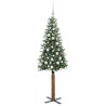 Sapin de Noël mince Vert 180 cm PVC et bois de pin massif 541125541125