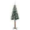 Sapin de Noël mince Vert 180 cm PVC et bois de pin massif 541125541125