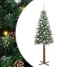 Sapin de Noël mince Vert 180 cm PVC et bois de pin massif 541126541126