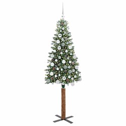 Sapin de Noël mince Vert 180 cm PVC et bois de pin massif 541126541126