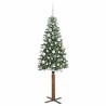 Sapin de Noël mince Vert 180 cm PVC et bois de pin massif 541126541126
