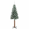 Sapin de Noël mince Vert 180 cm PVC et bois de pin massif 541126541126