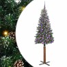Sapin de Noël mince Vert 180 cm PVC et bois de pin massif 541127541127