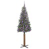 Sapin de Noël mince Vert 180 cm PVC et bois de pin massif 541127541127