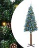 Sapin de Noël mince Vert 180 cm PVC et bois de pin massif 541128541128