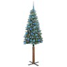 Sapin de Noël mince Vert 180 cm PVC et bois de pin massif 541128541128