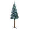 Sapin de Noël mince Vert 180 cm PVC et bois de pin massif 541128541128
