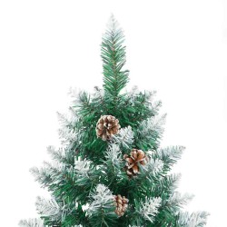 Sapin de Noël mince Vert 210 cm PVC et bois de pin massif 541129541129