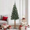 Sapin de Noël mince Vert 180 cm PVC et bois de pin massif 541131541131