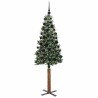 Sapin de Noël mince Vert 180 cm PVC et bois de pin massif 541131541131