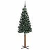 Sapin de Noël mince Vert 180 cm PVC et bois de pin massif 541131541131
