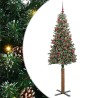 Sapin de Noël mince Vert 180 cm PVC et bois de pin massif 541135541135
