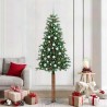 Sapin de Noël mince Vert 210 cm PVC et bois de pin massif 541136541136