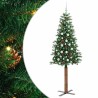 Sapin de Noël mince Vert 210 cm PVC et bois de pin massif 541136541136