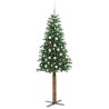 Sapin de Noël mince Vert 210 cm PVC et bois de pin massif 541136541136