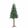 Sapin de Noël mince Vert 210 cm PVC et bois de pin massif 541136541136