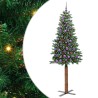 Sapin de Noël mince Vert 210 cm PVC et bois de pin massif 541137541137