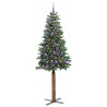 Sapin de Noël mince Vert 210 cm PVC et bois de pin massif 541137541137