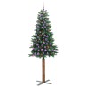 Sapin de Noël mince Vert 210 cm PVC et bois de pin massif 541137541137