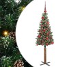 Sapin de Noël mince Vert 150 cm PVC et bois de pin massif 541138541138