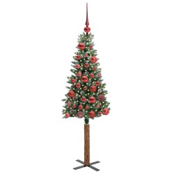 Sapin de Noël mince Vert 150 cm PVC et bois de pin massif 541138541138