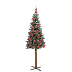 Sapin de Noël mince Vert 150 cm PVC et bois de pin massif 541138541138
