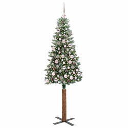 Sapin de Noël mince Vert 180 cm PVC et bois de pin massif 541140541140