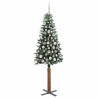 Sapin de Noël mince Vert 180 cm PVC et bois de pin massif 541140541140