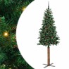 Sapin de Noël mince Vert 210 cm PVC et bois de pin massif 541149541149