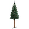 Sapin de Noël mince Vert 210 cm PVC et bois de pin massif 541149541149
