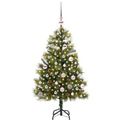 Sapin de Noël artificiel avec branches pliables et cônes 150 cm 541163541163